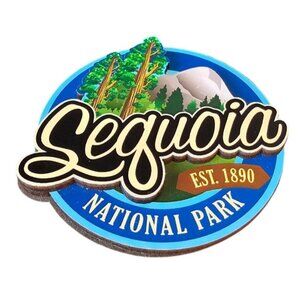 Sequoia National Park Est 1890 Colorful 3D Wood Magnet Souvenir Collectible